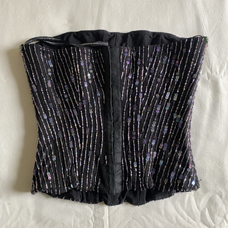 Vintage Karen Millen Flower & Sequin Embroidered Bustier
