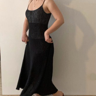 Vintage Etam Shimmery Black Dress