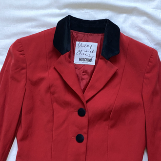 Vintage Moschino Wool Red Blazer Jacket