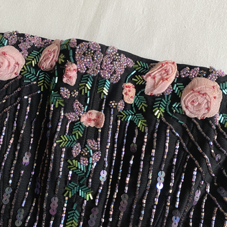 Vintage Karen Millen Flower & Sequin Embroidered Bustier