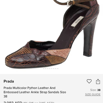 Vintage Prada Multicolour Python Leather Heels