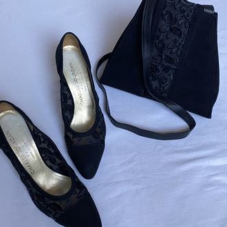 Vintage Charles Jourdan Heels & Bag Set