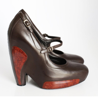 Vintage Balenciaga 2006 Platform Wedge Mary Janes Heels