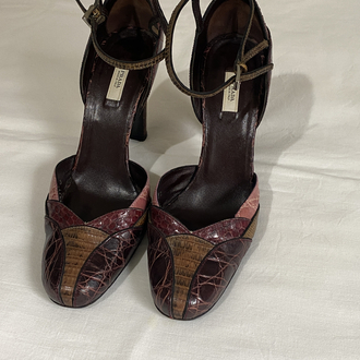 Vintage Prada Multicolour Python Leather Heels