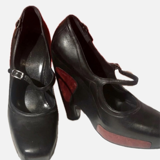 Vintage Balenciaga 2006 Platform Wedge Mary Janes Heels