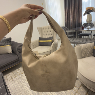 Bej Modern Hobo Omuz Çantası - Günlük Şık Kadın Çanta