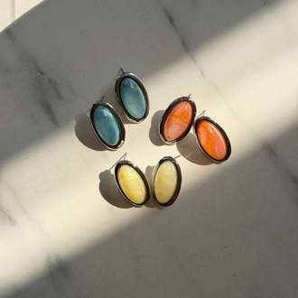 Soft oval küpe ✨