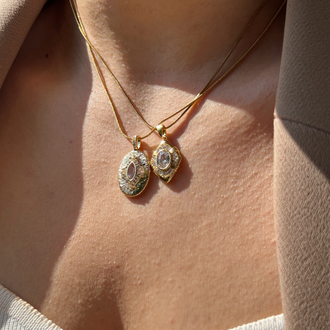 Oval Vintage Kolye | Çelik✨