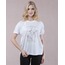 Beyaz Çiçek Detaylı T-Shirt