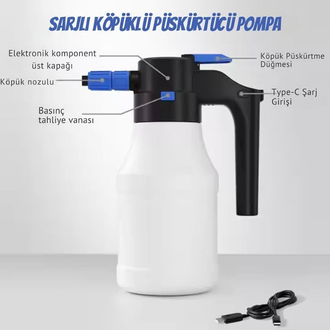 1.5Lt Yüksek Basınçlı Şarjlı Tam Otomatik Köpük Makinası