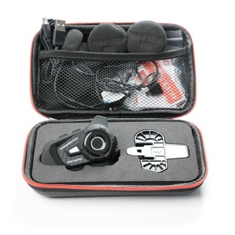 Knmaster KN6100 PRO Motosiklet Kask İnterkom Seti-Karbon Siyah