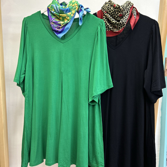 Pile Detaylı Tunik Boy Tişört ( Battal Kalıp)