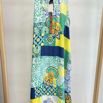 Butik Yazma Kolsuz Elbise