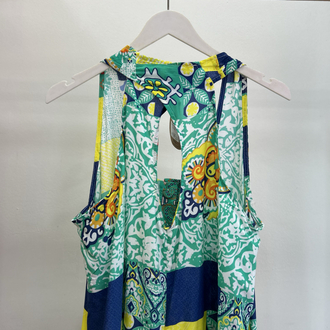 Butik Yazma Kolsuz Elbise