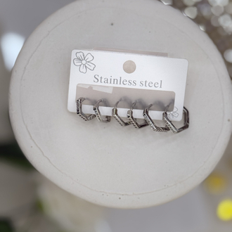 Stainless Steel Gümüş Halka Küpe