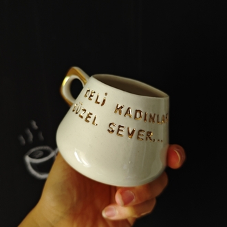 Porselen Altın dekorlu fincan 180 ml (duble Türk kahvesi)