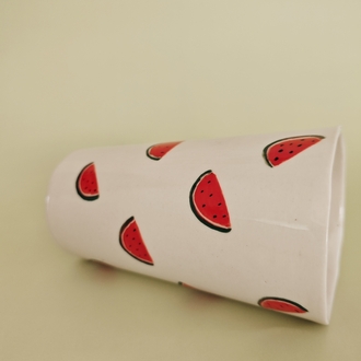 Karpuz Desenli Porselen Bardak 380 ml