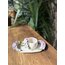 Flower cups with flowers plate