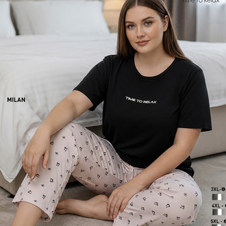 Kadın siyah Milan pijama takımı