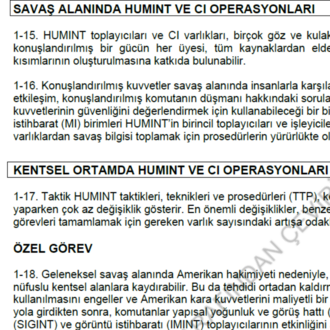 ST 2-22.7 Taktik İnsan İstihbaratı (HUMINT) ve Karşı İstihbarat Kılavuzu (PDF)