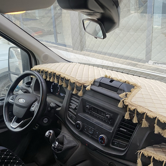 FORD TRANSİT BEJ, BEJ PÜSKÜLLÜ 2020 model ve sonrası için uyumlu Torpido örtüsü
