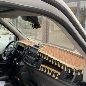 FORD TRANSİT TABA BEJ PÜSKÜLLÜ 2020 model ve sonrası için uyumlu Torpido örtüsü