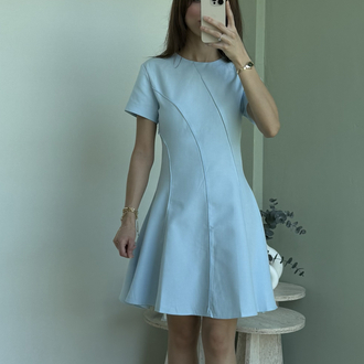Açık Mavi Mini Elbise