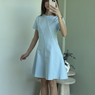 Açık Mavi Mini Elbise