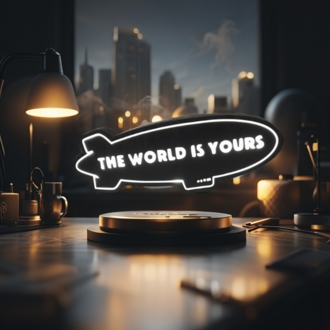 Scarface World Is Yours Zeplin – Işıklı Dekoratif Masa ve Oda Lambası