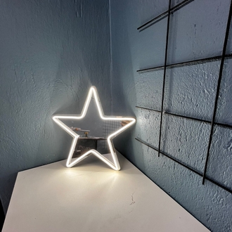 Neon Işıklı Yıldız Ayna