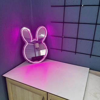 Neon Işıklı Tavşan Ayna