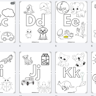 Alphabet A-Z Workbook: Letter Tracing, Coloring, Beginning Sounds (Digital Download)