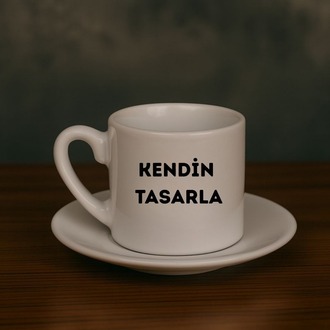 Beyaz Porselen Türk Kahvesi Fincanı Takım 