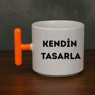 Porselen Turuncu T Kulp Kupa