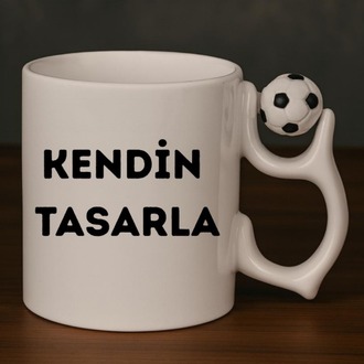 Futbol Toplu Beyaz Porselen Kupa