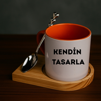Ahşap Standlı Kaşıklı Kupa Set 