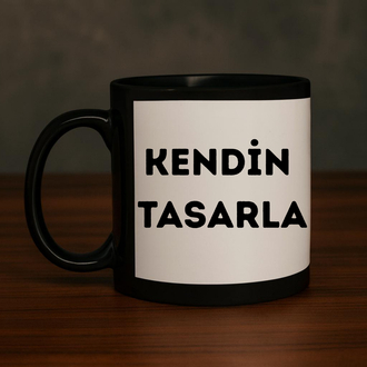 Beyaz Yamalı Siyah Kupa 