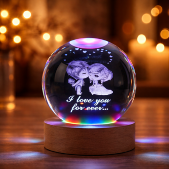 Işıklı I Love You Forever Küre ve Anahtarlık Set 