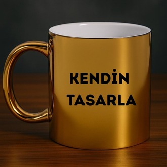 Aynalı Porselen Altın Kupa