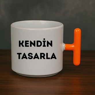 Porselen Turuncu T Kulp Kupa