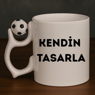 Futbol Toplu Beyaz Porselen Kupa
