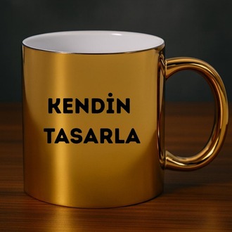 Aynalı Porselen Altın Kupa