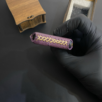 Kişiye Özel Hakiki Deri Mor Zippo Çakmak