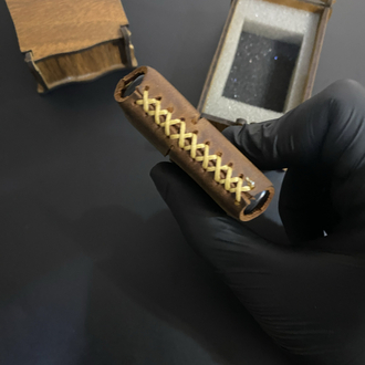 Kişiye Özel Hakiki Deri Çikolata Renk Zippo Çakmak 