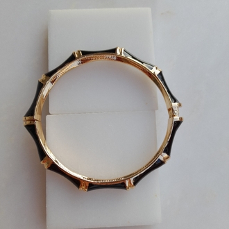 Özel Seri Gold Detay Siyah Kemik Model Kelepçe Bileklik