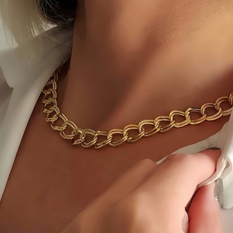 Çelik Halka Geçmeli Samanyolu Gold Kolye 