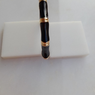 Özel Seri Gold Detay Siyah Kemik Model Kelepçe Bileklik