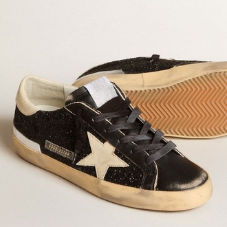 GOLDEN GOOSE - SuperStar Black Glitter