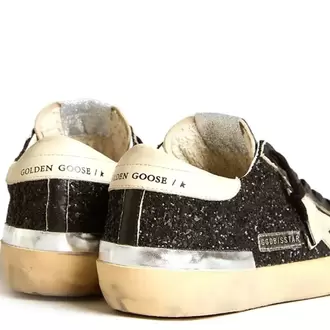 GOLDEN GOOSE - SuperStar Black Glitter