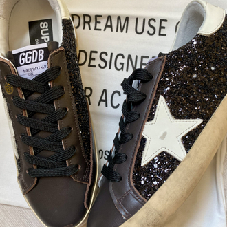 GOLDEN GOOSE - SuperStar Black Glitter